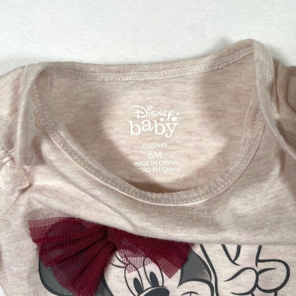 Disney Baby Minnie Mouse 2-Piece Outfit 6M Long-Sleeve Bodysuit & Floral Pants - Picture 3 of 11